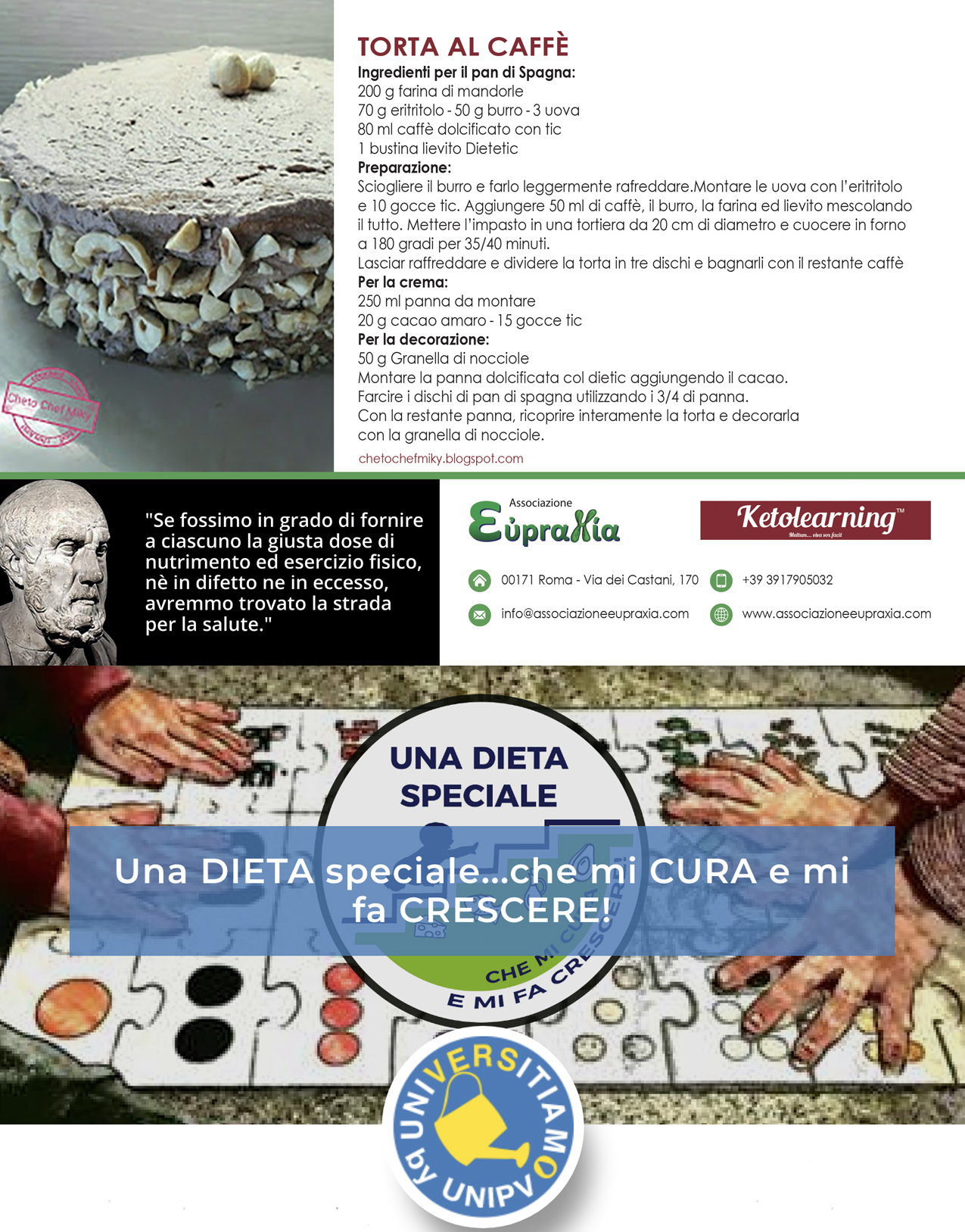 Featured image for “Associazione Eupraxia per  “Una DIETA speciale…che mi CURA e mi fa CRESCERE!””