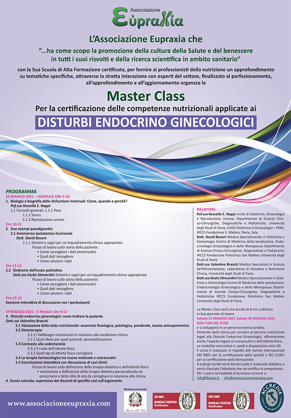 Featured image for “Master Class – Disturbi Endocrino-Ginecologici 2021”